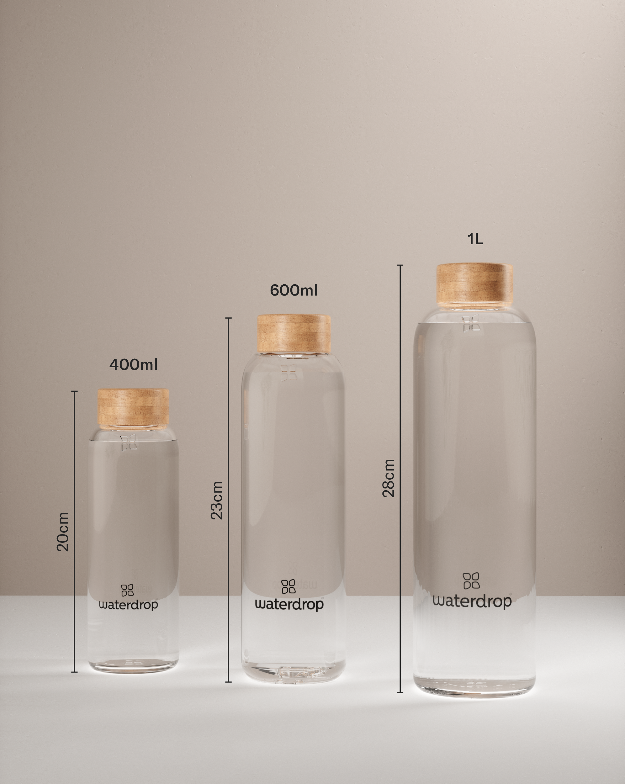 waterdrop® Coffret Dégustation  Bouteille en verre 600 ml + 18